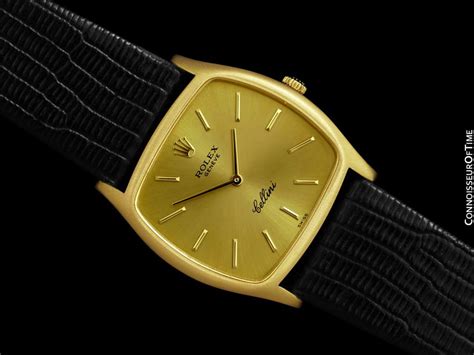 Rolex 1975 Cellini Vintage Mens Handwound TV Shaped Watch .